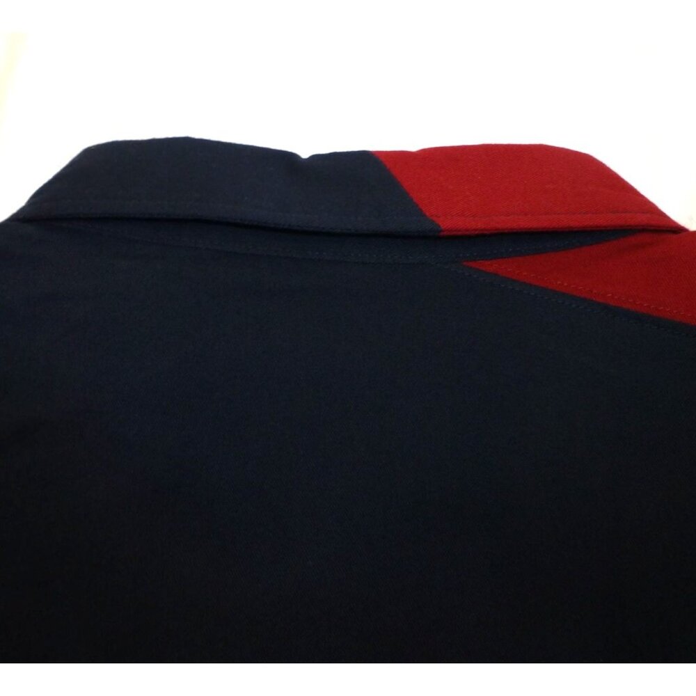 VTG NWT Bonanza By Wrangler Mens Western Shirt XL Colorblock Navy & Cream Embroi - Picture 14 of 14